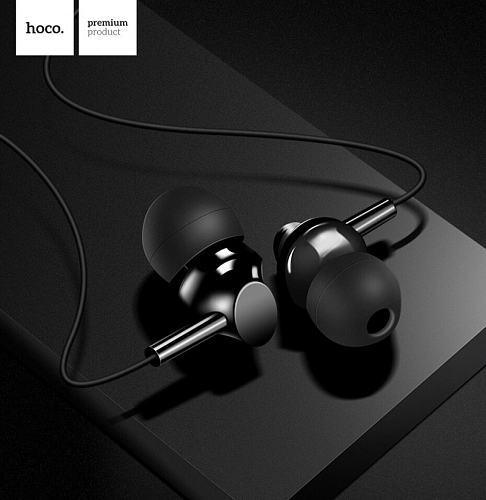 Проводные наушники M14 Universal Earphone, вакуумные с микрофоном, HOCO, черные