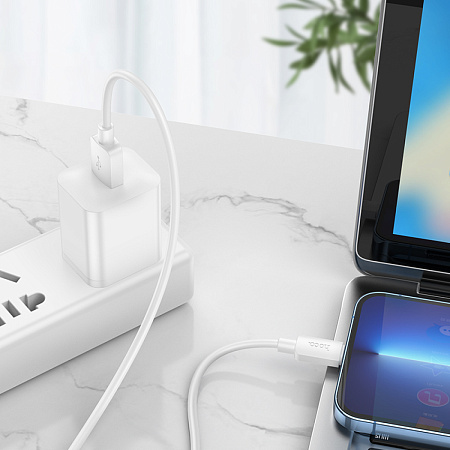 USB дата кабель Lightning, HOCO, X96, 1M, белый