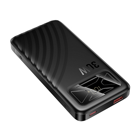Универсальный Доп. Аккумулятор 10000mAh, Q42, HOCO, 1 PD 30W+1 USB 22.5W, ультра тонкий, черный