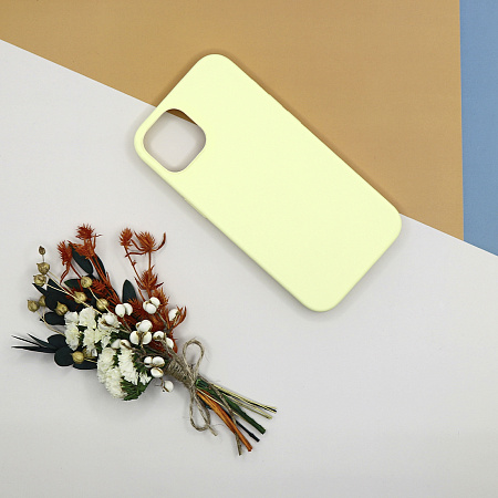 Чехол - накладка для iPhone 11, Silicon Case, без лого, молочный