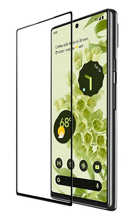 Защитное стекло на Google Pixel 6, прозрачное с черной рамкой, X-CASE