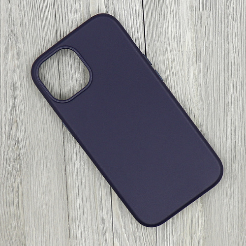 Чехол-накладка для iPhone 15, экокожа, магнитный (MagSafe), без лого, X-CASE, темно-синий