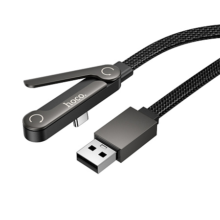 USB Кабель Type-C, HOCO, U150, 1.2м, 3A, с подставкой, черный