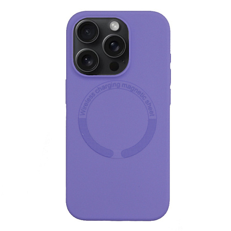 Чехол-накладка для iPhone 15 Pro Max, Silicon Case, магнитный (MagSafe), без лого, X-CASE, сиреневый