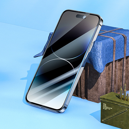 Защитное стекло для iPhone 14 Pro Max, A34 Plus, HOCO, Антишпионское стекло, черное