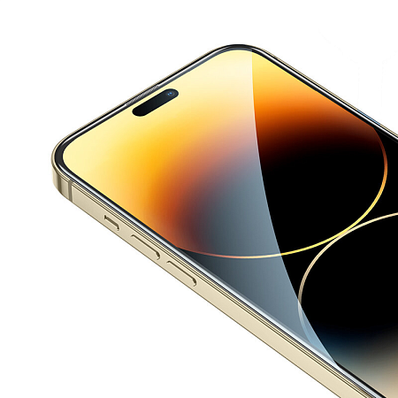 Защитное стекло на iPhone 14 Pro (6.1), 6D, с сеточкой для динамика, черное, X-CASE