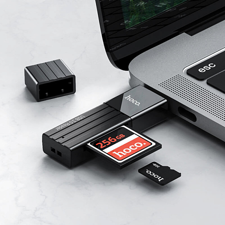 Картридер 2 в 1, USB 3.0, HB20, HOCO, поддержка TF/SD карт