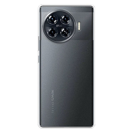 Чехол силиконовый для TECNO Spark 20 Pro + (4G), с защитой камеры, X-CASE, прозрачный