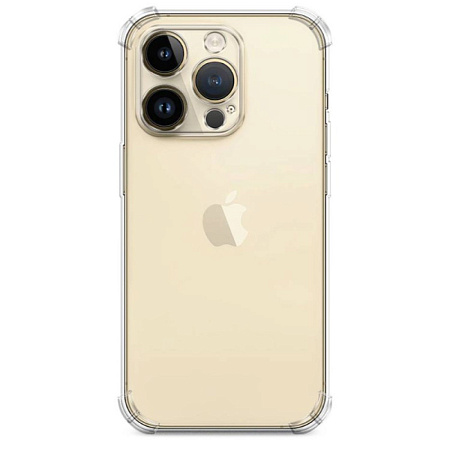 Чехол силиконовый для iPhone 15 Pro Max (6.7), усиленные края, с защитой камеры, X-CASE, прозрачный