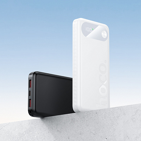 Универсальный Доп. Аккумулятор 10000mAh, J154, HOCO, выход: 2 USB (22.5), 1 PD (20W), черный