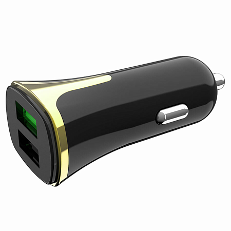 Автомобильное зарядное устройство, 2 USB 3.4A 18W QC3.0 (Z31), черный