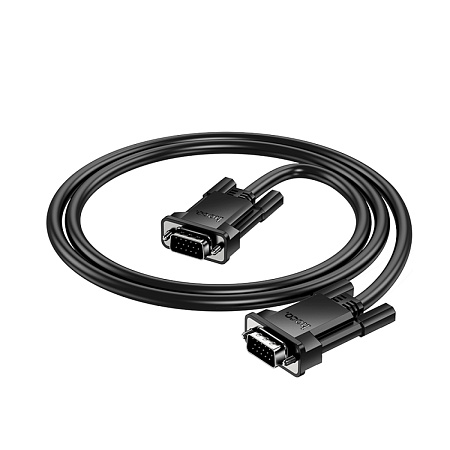 VGA кабель, HOCO, US11, HD, 1м, черный