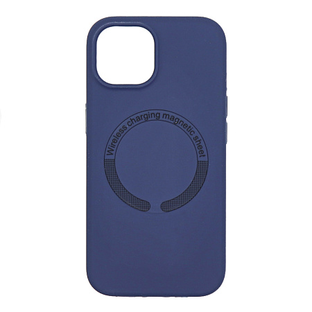 Чехол-накладка для iPhone 15, Silicon Case, магнитный (MagSafe), без лого, X-CASE, темно-синий