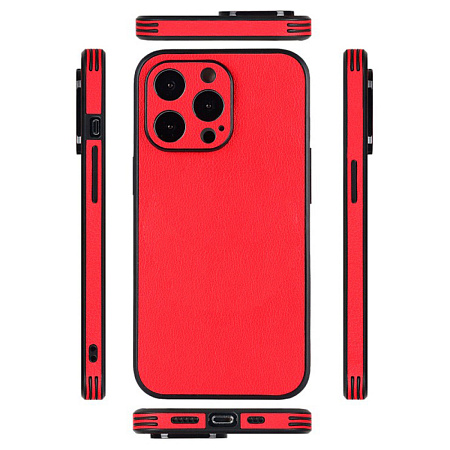 Чехол силиконовый для iPhone 14 Pro Max (6.7), экокожа, DU DU, красный