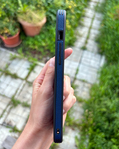 Чехол силиконовый для iPhone 14 Pro Max (6.7), экокожа, DU DU, синий