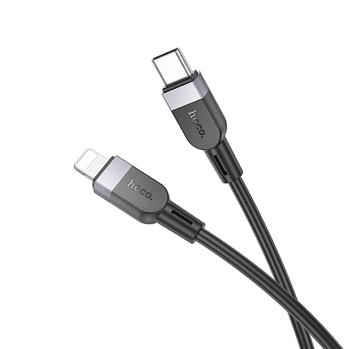 Кабель Lightning to Type-C (PD), HOCO, X109, 1м, силиконовый, черный
