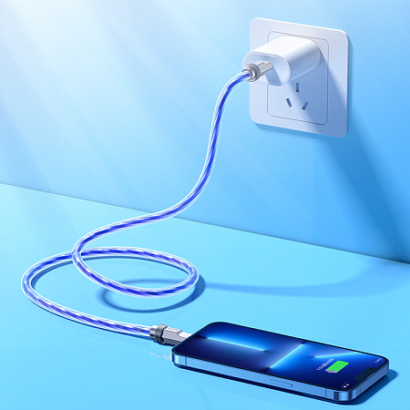 Кабель Lightning to Type-C (PD), HOCO, U113, 1м, силиконовый, синий