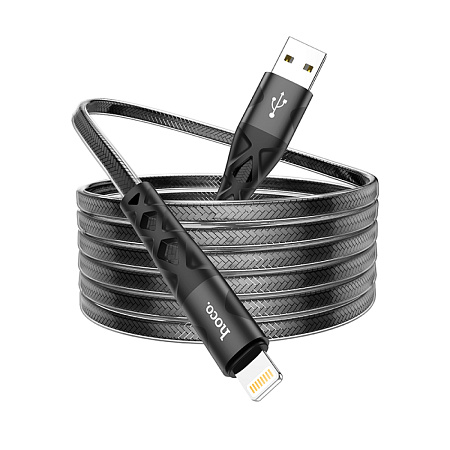 USB дата кабель Lightning, HOCO, U105, 1.2м, черный