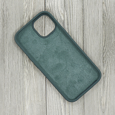 Чехол-накладка для iPhone 15, Silicon Case, магнитный (MagSafe), без лого, X-CASE, зеленый лес