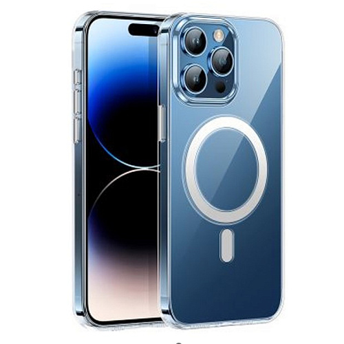 Чехол силиконовый для iPhone 15 Pro (6.1), Магнитный (MagSafe), X-CASE, прозрачный