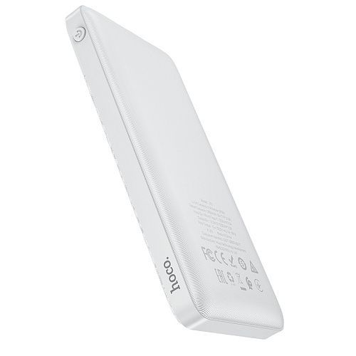 Универсальный Доп. Аккумулятор 10000mAh, J72, HOCO, 2 USB (5V/2.0A), белый