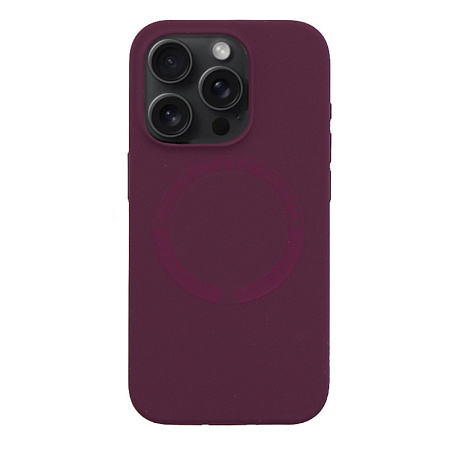 Чехол-накладка для iPhone 15 Pro, Silicon Case, магнитный (MagSafe), без лого, X-CASE, винный