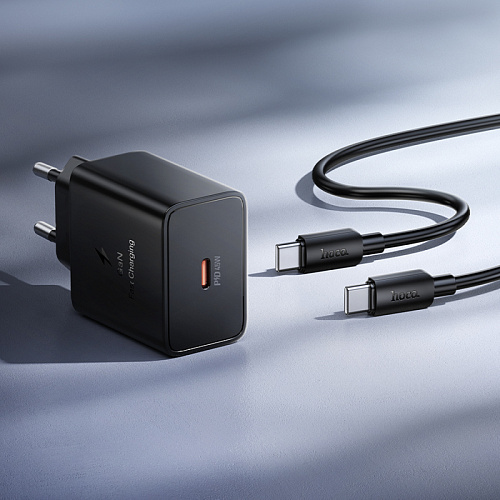 Сетевое зарядное устройство, 1 PD 45W (N77), HOCO,Type-C to Type-C, черный