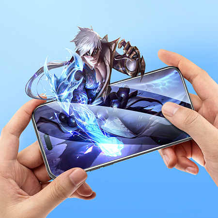 Защитное стекло для iPhone 14 Pro Max, G1, HOCO, Flash attach full screen silk screen, черное