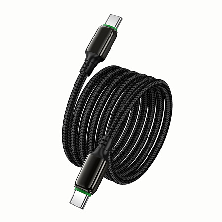 Кабель Type-C на Type-C, HOCO, X127, 1м, 60W, оплетка, черный