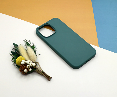 Чехол-накладка для iPhone 14 Pro Max, Silicon Case, без лого, зеленый лес