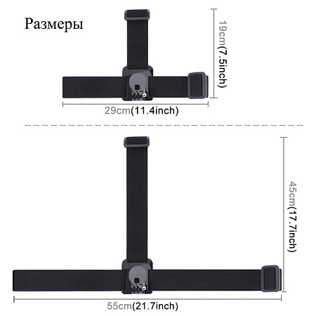 Налобное крепление для GoPro и других экшн камер, PULUZ, черный