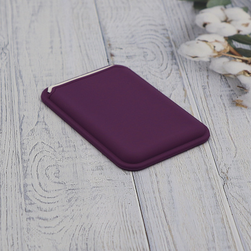 Чехол для карт (MagSafe), без лого, силиконовый, X-CASE, фиолетовый
