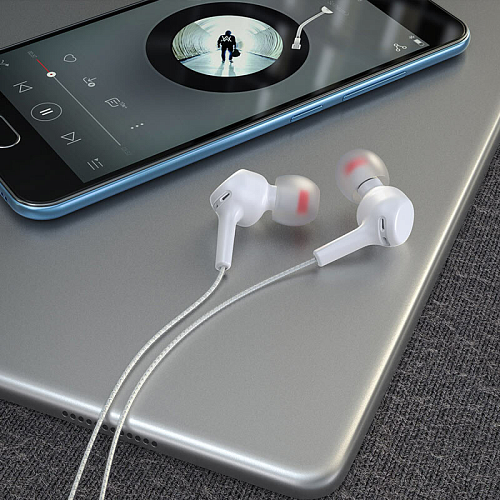Проводные наушники M78 El Placer universal earphones , HOCO, белые