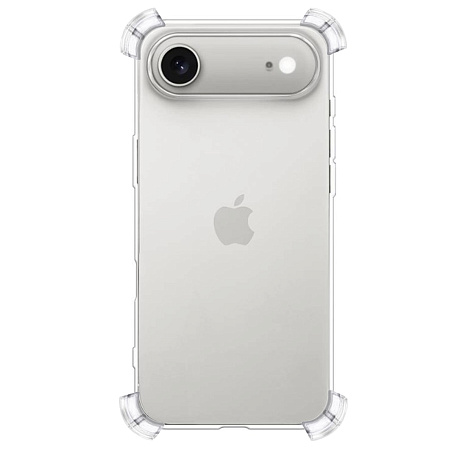 Чехол силиконовый для iPhone 17 Air, усиленные края, с защитой камеры, X-CASE, прозрачный