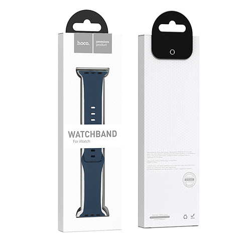 Ремешок на руку для Apple Watch 44/45/46/49 мм, HOCO, WA15, Silicon, темно-синий