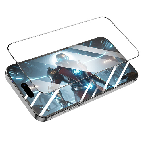 Защитное стекло для iPhone 15 Pro, A777, HOCO, HD, рамка черная