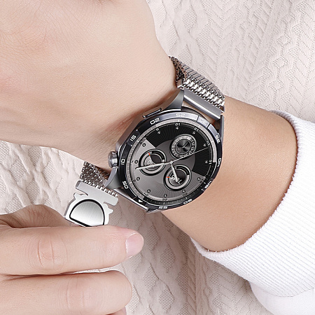 Ремешок на руку универсальный для умных часов 22мм, HOCO, WH16, Milanese loop, Precioso series, серебро
