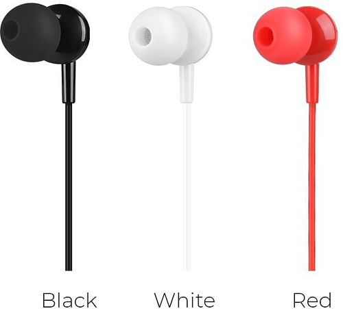 Проводные наушники M14 Universal Earphone, вакуумные с микрофоном, HOCO, белые