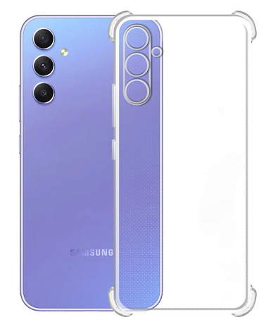 Чехол силиконовый для Samsung Galaxy A14 (4G/5G), усиленные края, с защитой камеры, X-CASE, прозрачный
