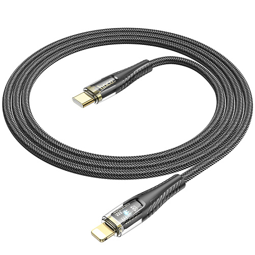 Кабель Lightning to Type-C (PD), HOCO, U121, 1м, черный