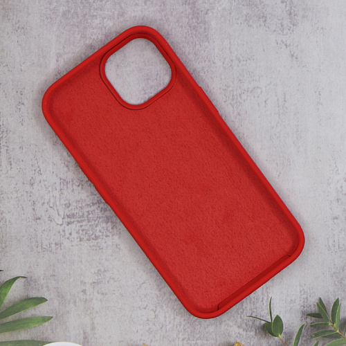 Чехол-накладка для iPhone 15, Silicon Case, магнитный (MagSafe), без лого, X-CASE, красный