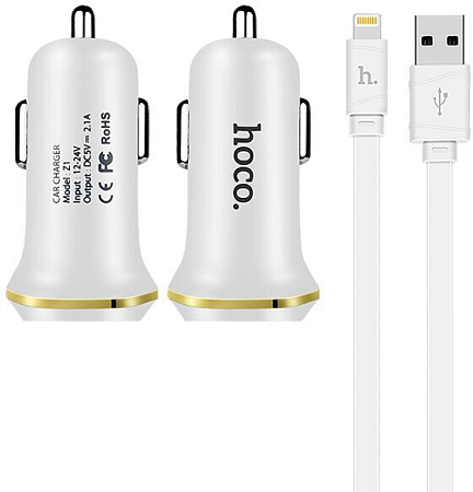   , 2 USB 2.1A (Z1), usb cable lightning, HOCO, 