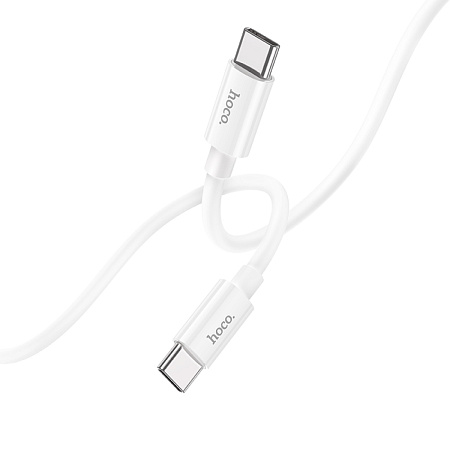 Кабель Type-C на Type-C, HOCO, X87, 1м, силиконовый, 60W, белый