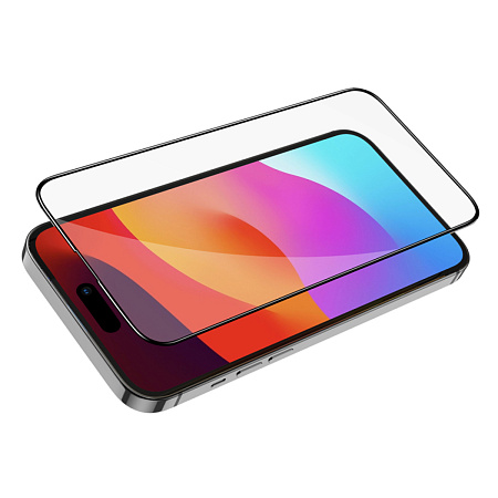 Защитное стекло для iPhone 15 Pro Max, G16, HOCO, Guardian shield series full-screen 5D large arc tempered glass, черное