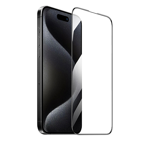 Защитное стекло для iPhone 16 Pro, G5, HOCO, Full screen silk screen HD tempered glass, черное