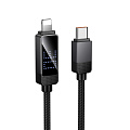 Кабель Lightning to Type-C (PD), HOCO, U154, 1.2 метра, PD 30W, с дисплеем, цвет черный