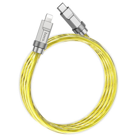 Кабель Lightning to Type-C (PD), HOCO, U113, 1м, силиконовый, золотой