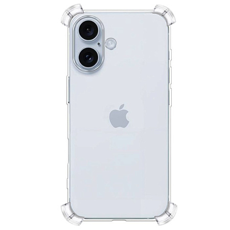 Чехол силиконовый для iPhone 17, усиленные края, с защитой камеры, X-CASE, прозрачный