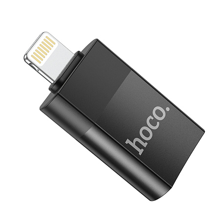 Переходник OTG Lightning, UA17, HOCO, черный