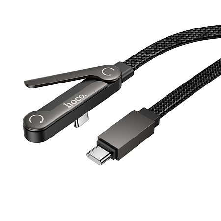 Кабель Type-C на Type-C, HOCO, U150, 60W, 1.2м, с подставкой, черный